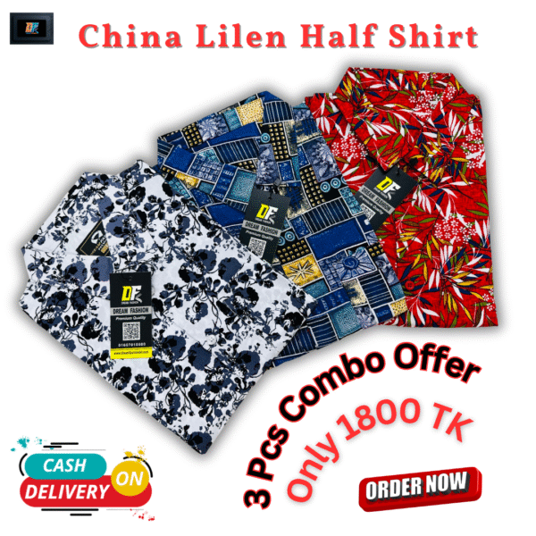 3 Pcs Combo Lilen half Shirt lot 7