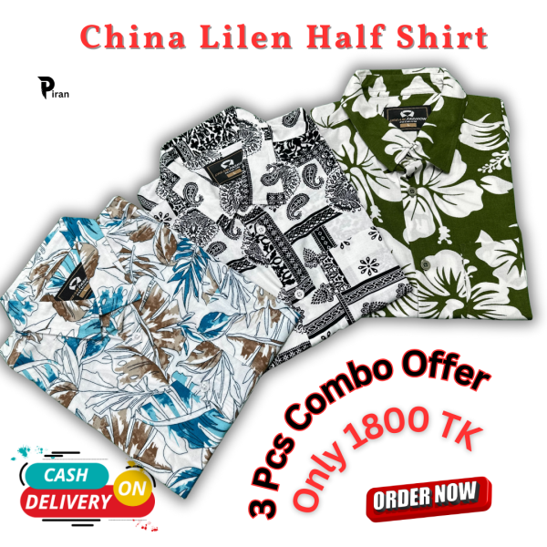 3 Pcs Combo Lilen half Shirt lot 1