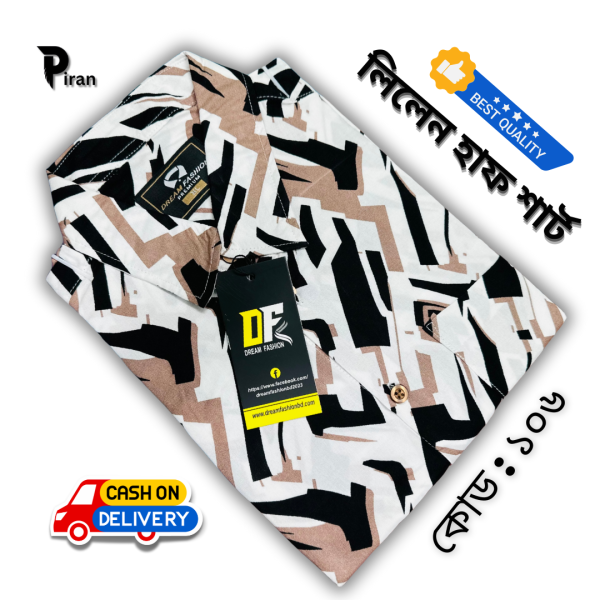 Lilen half Shirt Black Brown Color 106