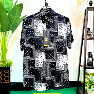 Lilen half Shirt Black White Code 148